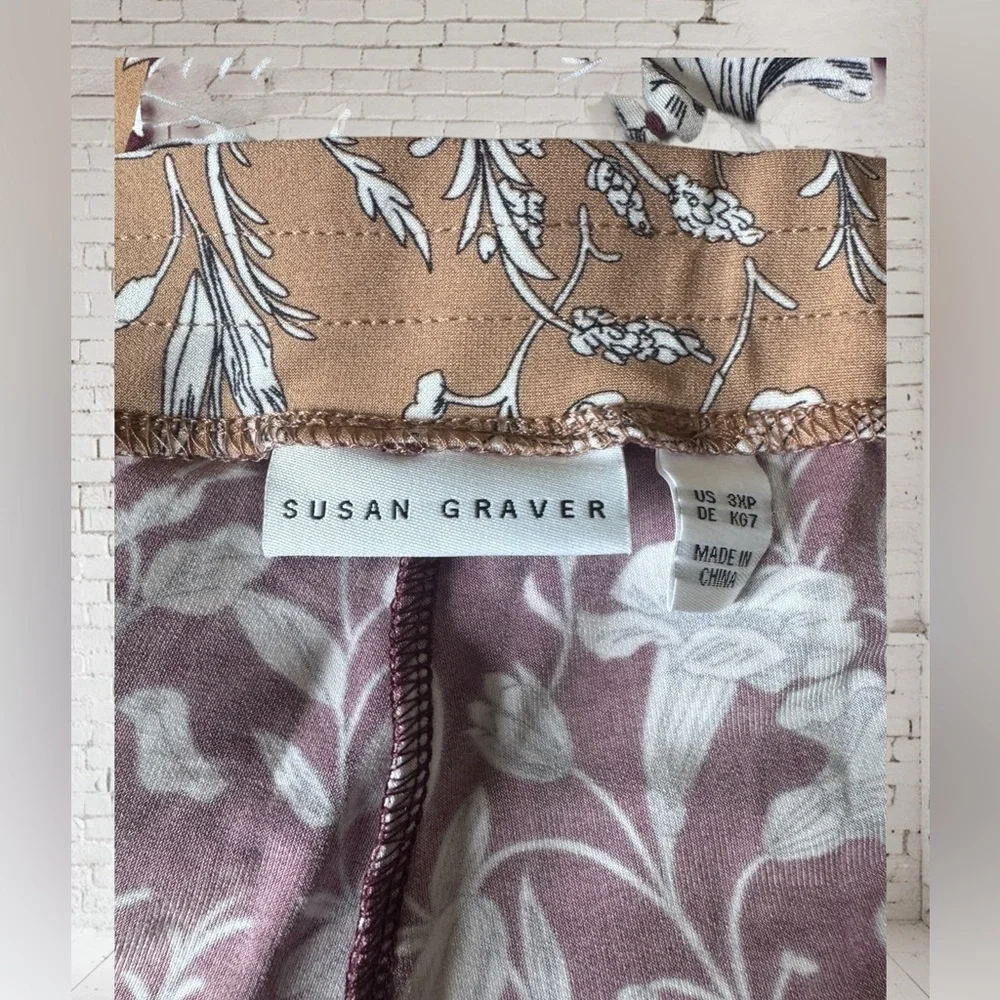 Susan Graver Printed Pull‑On Pants NWT • 3XP • Stretch Comfort Statement Style